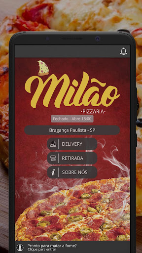 Android application Pizzaria Milão screenshort