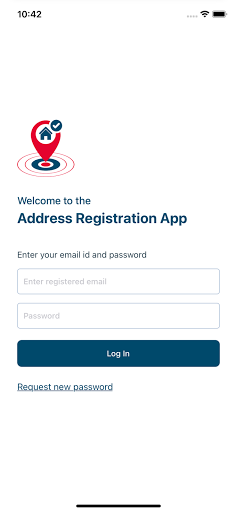 ARA Address Registration App Screen 2