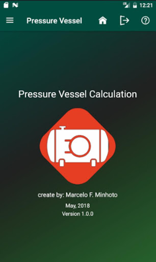 Android application Pressure Vessel Calculation screenshort