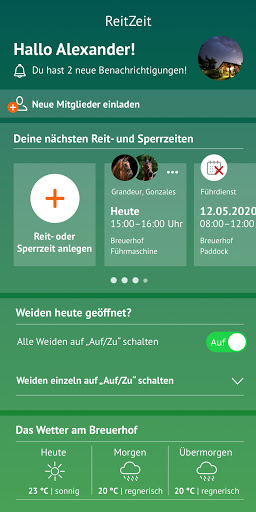 Android application ReitZeit screenshort
