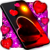 Love You Live Wallpaper ❤️ Purple Hearts Themes icon