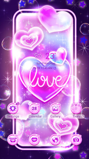 Android application Pink Bubble Love - Wallpaper screenshort