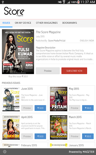Android application The Score Magazine screenshort
