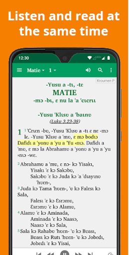 Android application Bible in Kroumen Plapo - audio screenshort