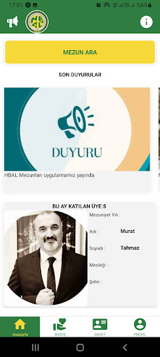 Android application HBAL MEZUNLAR screenshort