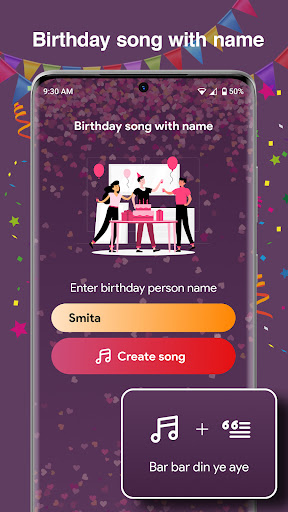 Android application Birthday Song With Name screenshort