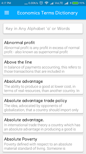 Economics Terms Dictionary