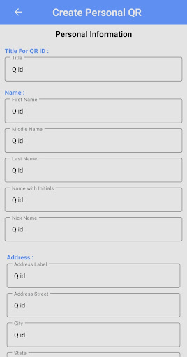 Q id - QR Code  VCard Creator
