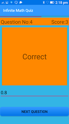 Infinite Math Quiz Screen 3