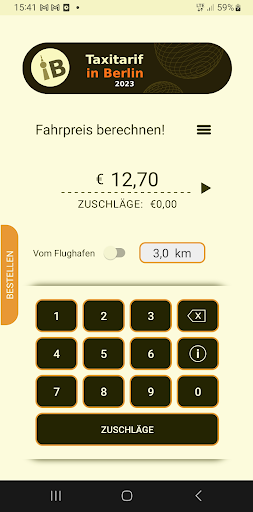 Android application Taxitariff in Berlin screenshort