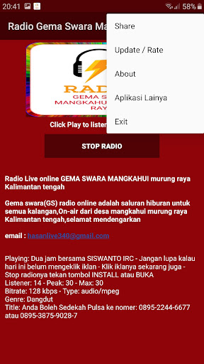 Radio Gema Swara Mangkahui Screen 3