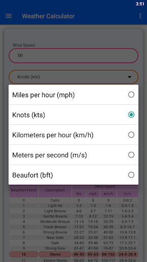 Weather Calculator Screen 3
