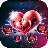 red heart theme beautiful wallpaper icon