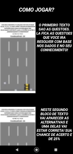 Android application Física Sobre Rodas screenshort