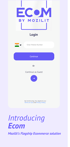 Android application Ecom by Mozilit screenshort
