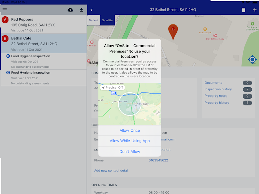 OnSite - Commercial Premises Screen 2