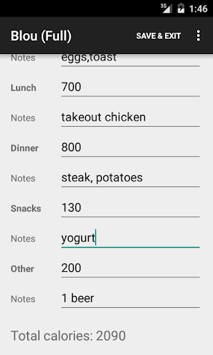 Blou Calorie Counter (Full) Screen 2