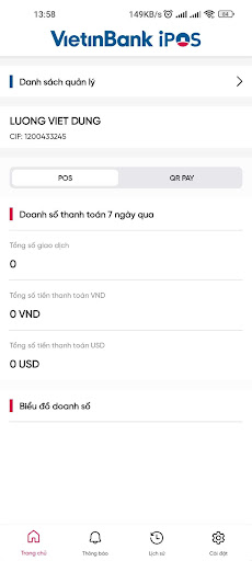 VietinBank iPOS Screen 2