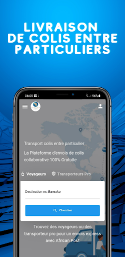 Android application AFRICAN POST - Envoi de colis screenshort