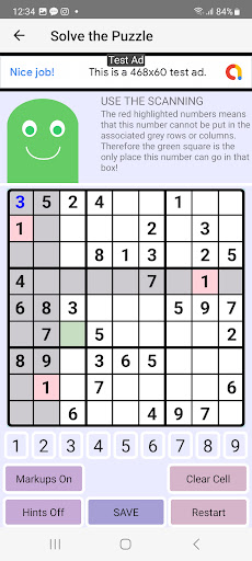 Sudoku Teacher Screen 2