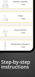 Captura de Pantalla 3 Cómo dibujar Miércoles Addams android