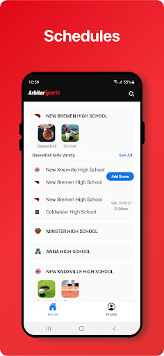 Android application ArbiterSports screenshort