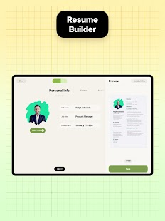 Resume Builder - CV-mallin kuvakaappaus