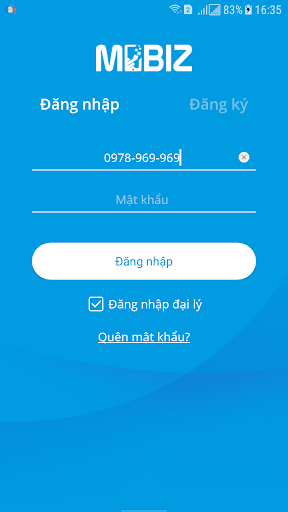 Android application MobizPay screenshort
