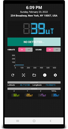 Android application Magnetic Field Meter screenshort