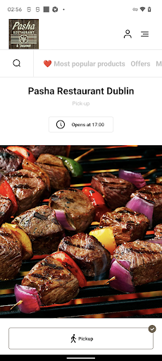 Android application Pasha Restaurant Dublin screenshort