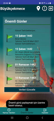 Ehlibeyt Namaz Vakitleri Screen 3