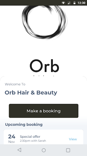 Android application Orb Hair & Beauty screenshort