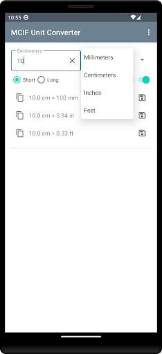 MCIF Unit Converter Screen 2