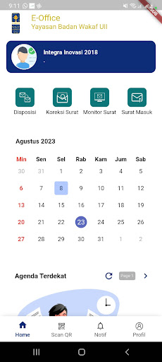 Android application eOffice YBW UII screenshort