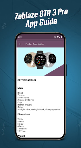 Zeblaze GTR 3 Pro App Guide Screen 3
