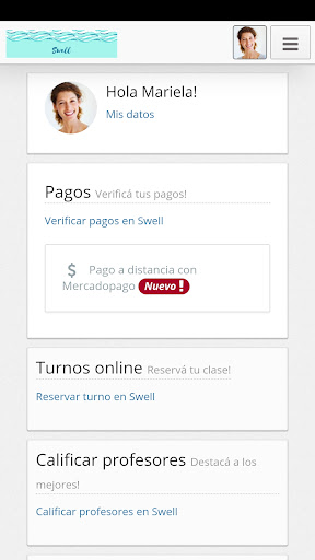 Android application Swell screenshort