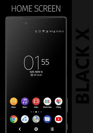 Android application BLACK X Xperia Theme screenshort