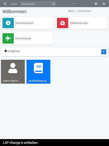 LAP Zeiterfassung Screen 3