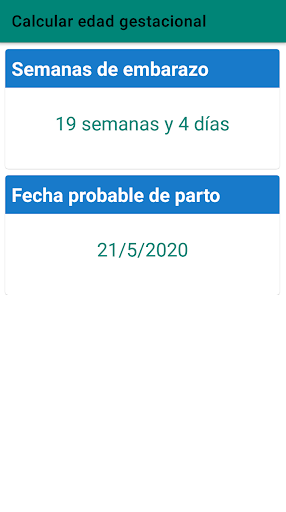 Calcular edad gestacional Screen 2
