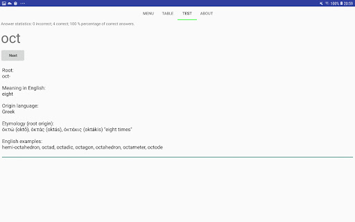 Greek and Latin roots finder Screenshot