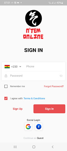 Android application Ntem Online User screenshort