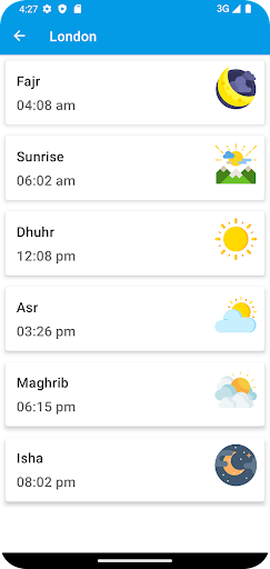 Android application Prayer Times UK screenshort