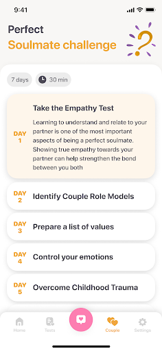Screenshot of Soulmates: Relationship growth