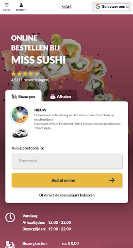 Android application Miss Sushi screenshort