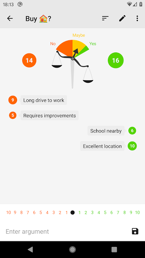 Android application Decisions screenshort