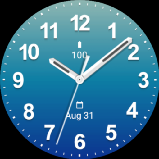 Casual Ocean Blue Watch Face Logo