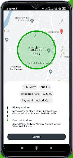 Android application Femcab Driver screenshort