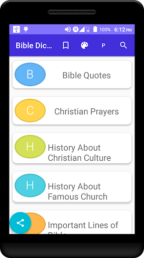 Android application bible dictionery with meaning, screenshort