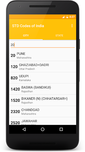 STD Codes of India Screen 3