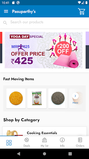 Android application Pasuparthy’s Supermarket screenshort